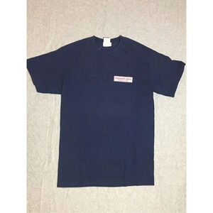 Womens Vineyard Vines Shirt Size Small Navy Blue Pink Large Logo Basic Casual